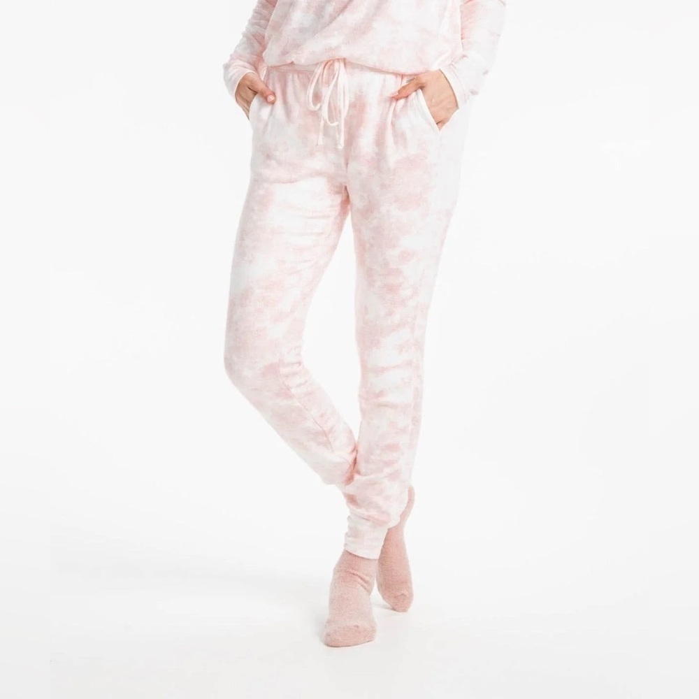 NWT style & co. Petite coral tie dye woman’s jogger terry sweatpants size LP